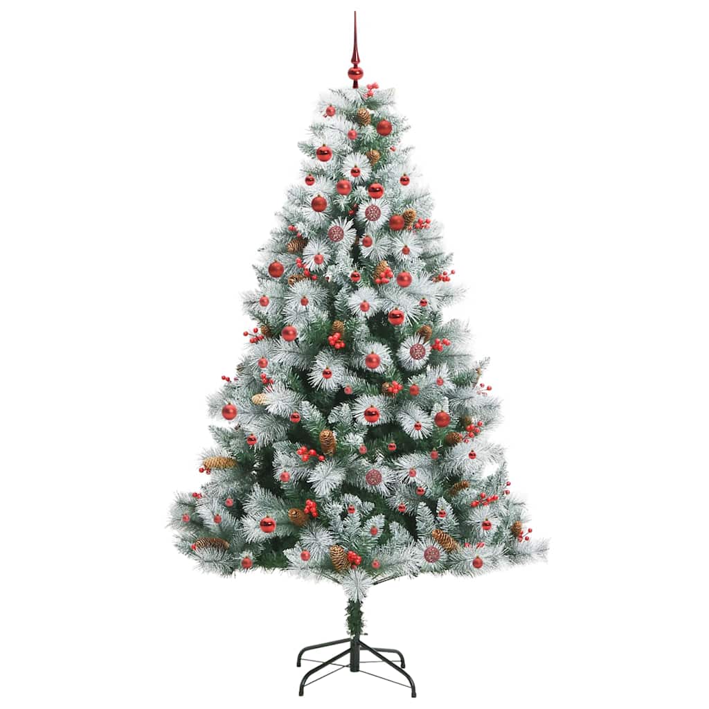 vidaXL Artificial Christmas Tree Green and white 210 cm