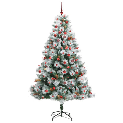 vidaXL Artificial Christmas Tree Green and white 210 cm