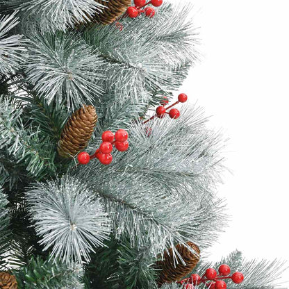 vidaXL Artificial Christmas Tree Green and white 210 cm