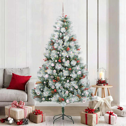 vidaXL Artificial Christmas Tree Green and white 210 cm