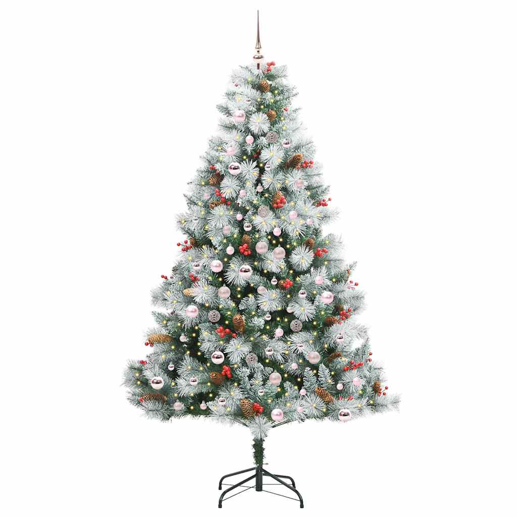 vidaXL Artificial Christmas Tree Green and white 210 cm
