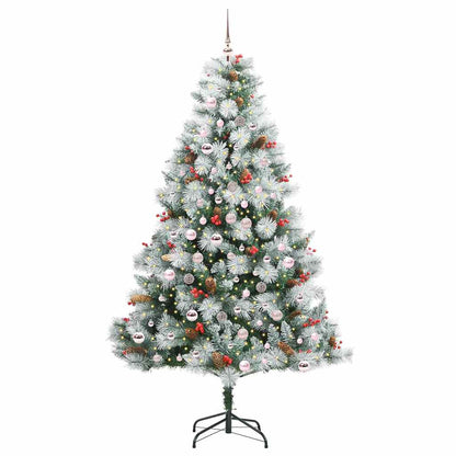 vidaXL Artificial Christmas Tree Green and white 210 cm