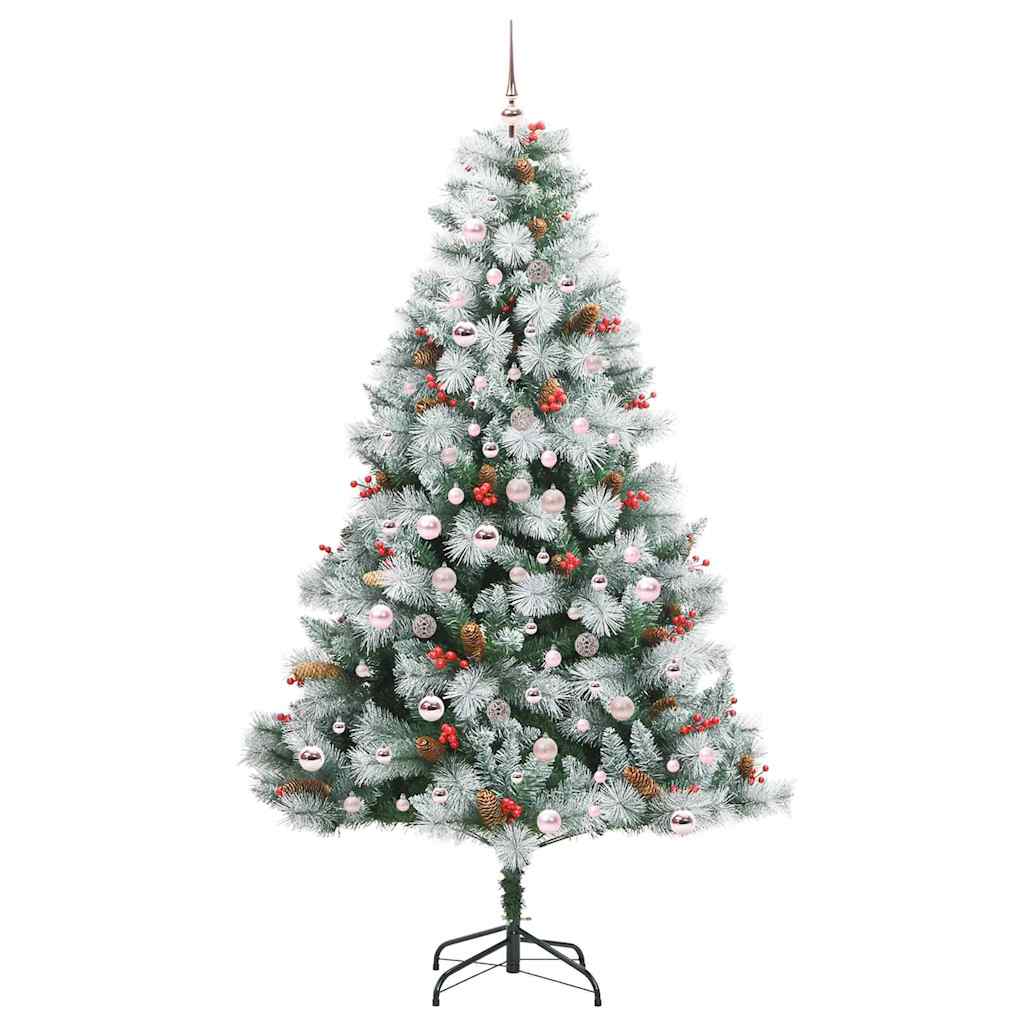 vidaXL Artificial Christmas Tree Green and white 210 cm