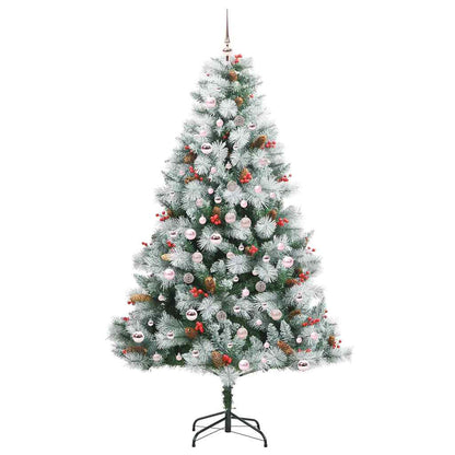 vidaXL Artificial Christmas Tree Green and white 210 cm