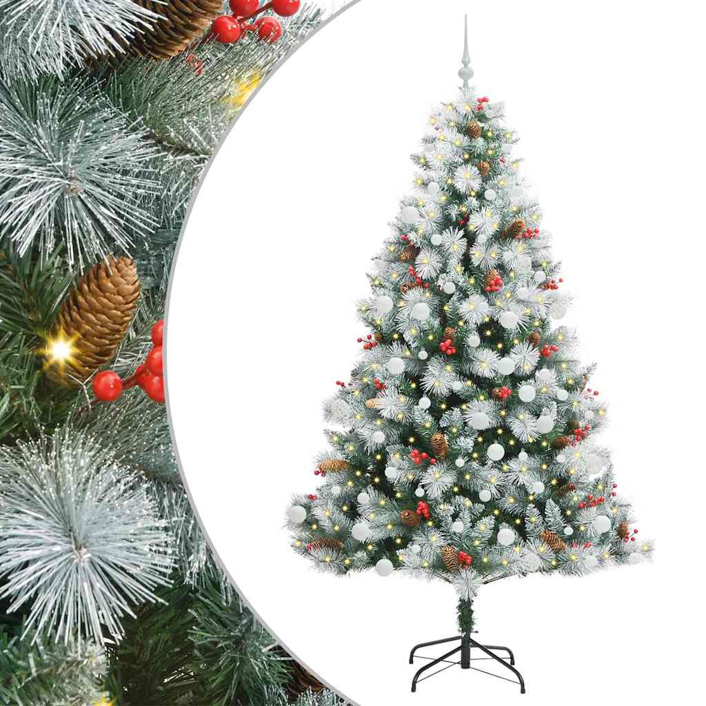 vidaXL Artificial Christmas Tree Green and white 210 cm