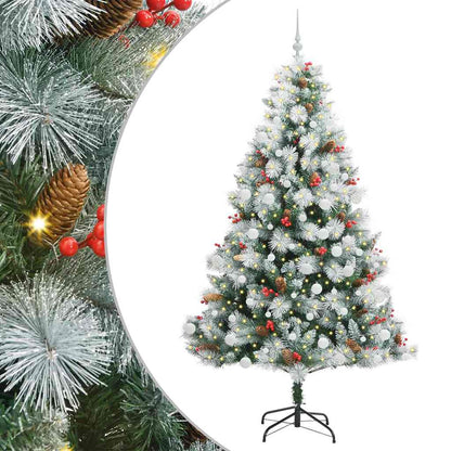 vidaXL Artificial Christmas Tree Green and white 210 cm