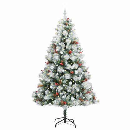 vidaXL Artificial Christmas Tree Green and white 210 cm