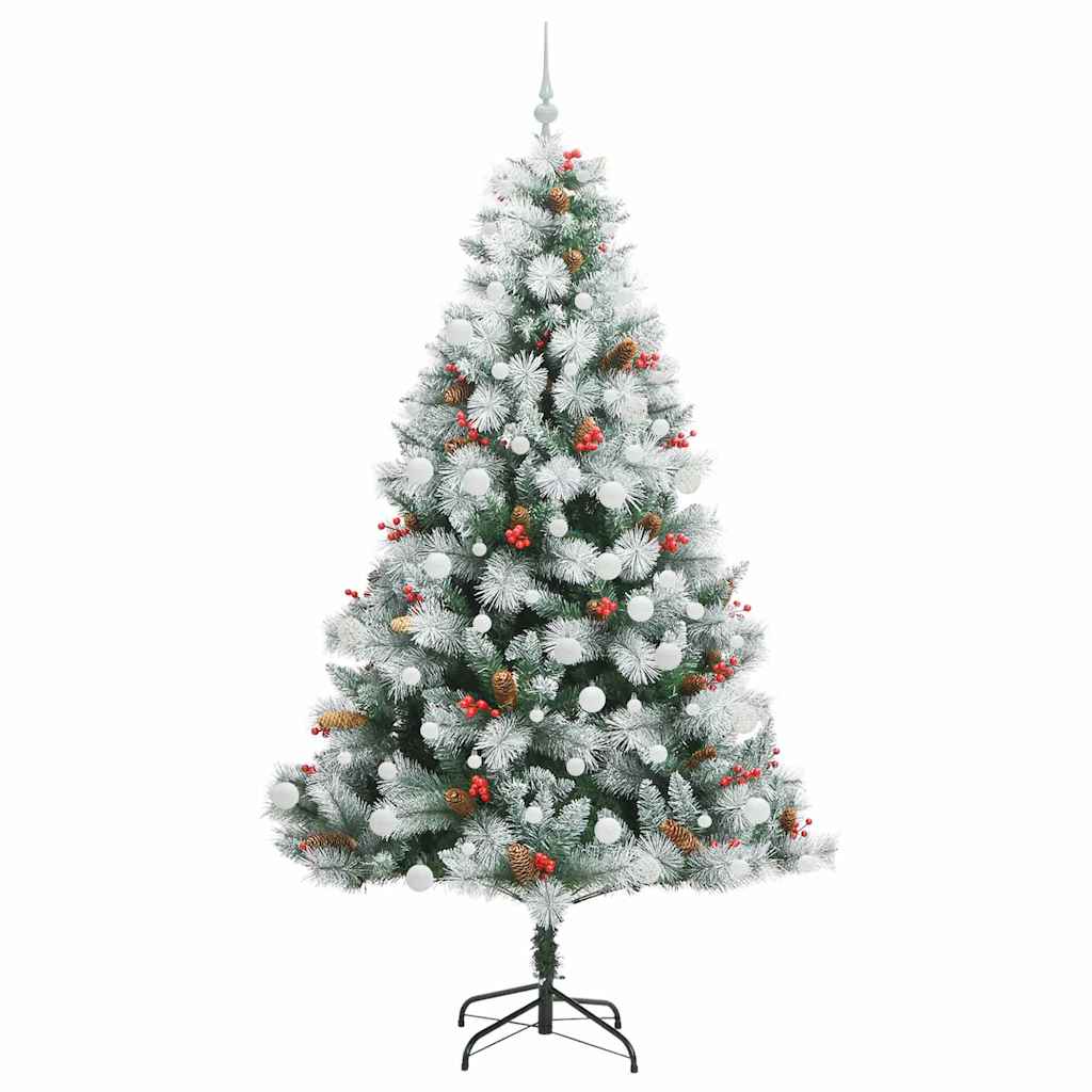 vidaXL Artificial Christmas Tree Green and white 210 cm