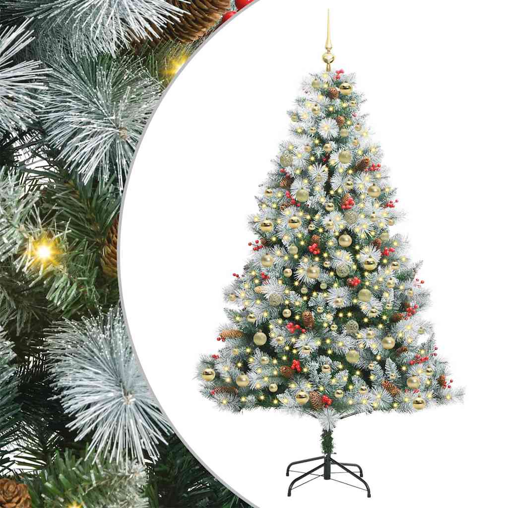 vidaXL Artificial Christmas Tree Green and white 210 cm