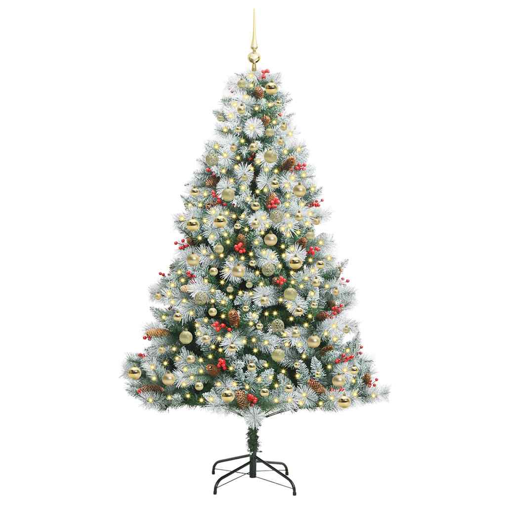 vidaXL Artificial Christmas Tree Green and white 210 cm