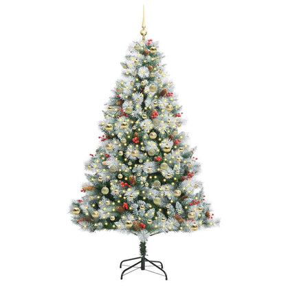 vidaXL Artificial Christmas Tree Green and white 210 cm