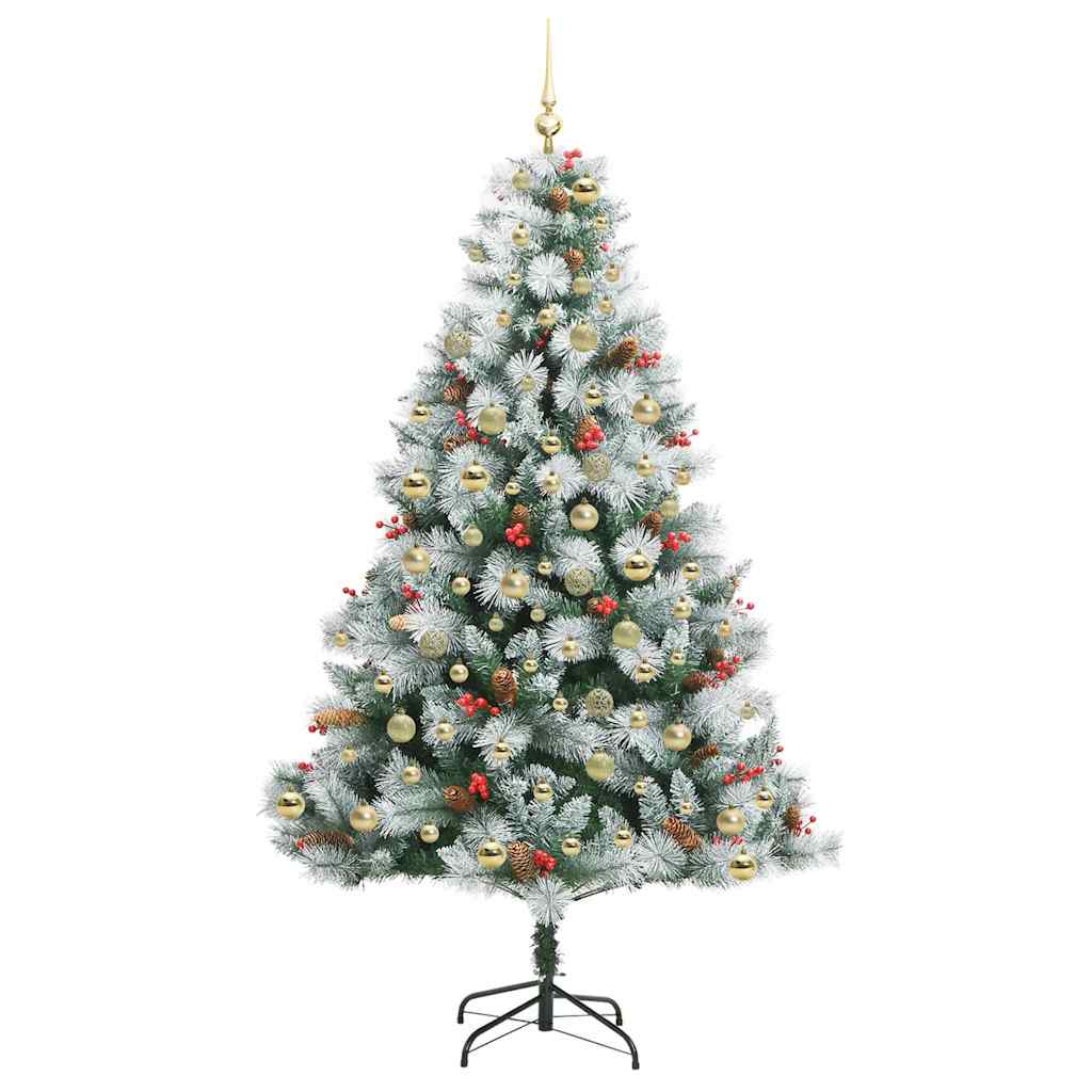 vidaXL Artificial Christmas Tree Green and white 210 cm