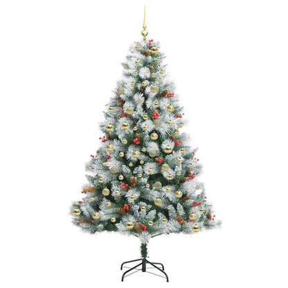 vidaXL Artificial Christmas Tree Green and white 210 cm