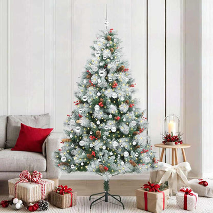 vidaXL Artificial Christmas Tree Green and white 210 cm