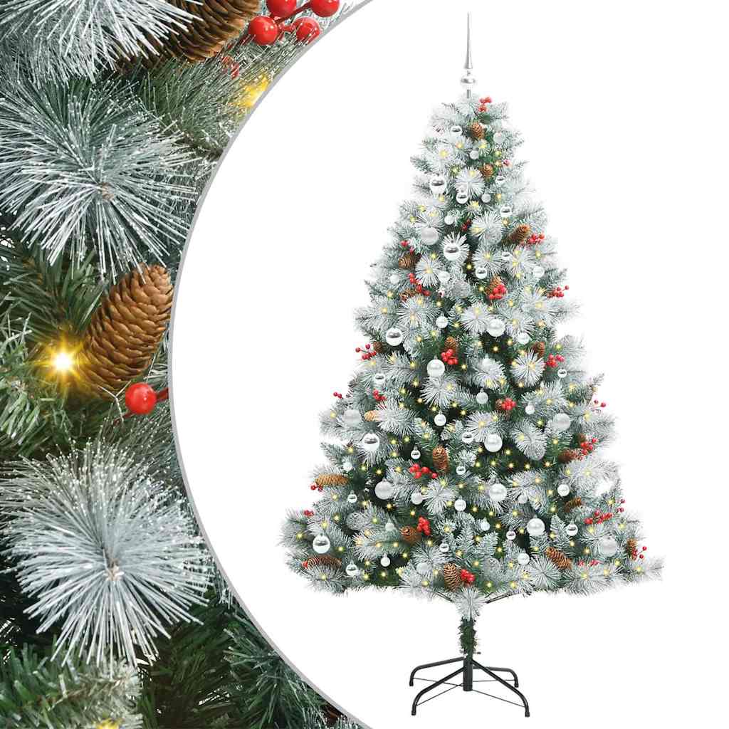 vidaXL Artificial Christmas Tree Green and white 210 cm