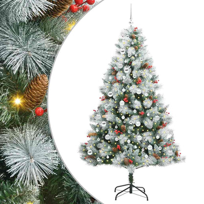 vidaXL Artificial Christmas Tree Green and white 210 cm