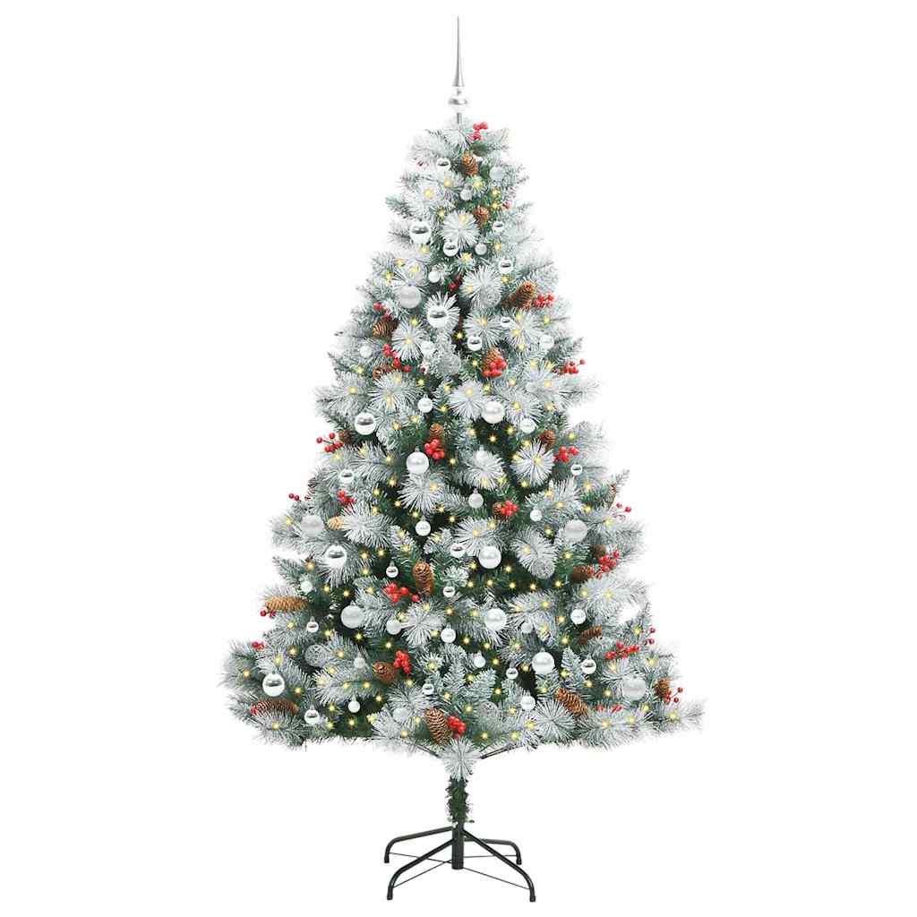 vidaXL Artificial Christmas Tree Green and white 210 cm