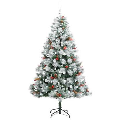 vidaXL Artificial Christmas Tree Green and white 210 cm