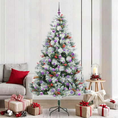 vidaXL Artificial Christmas Tree Green and white 210 cm