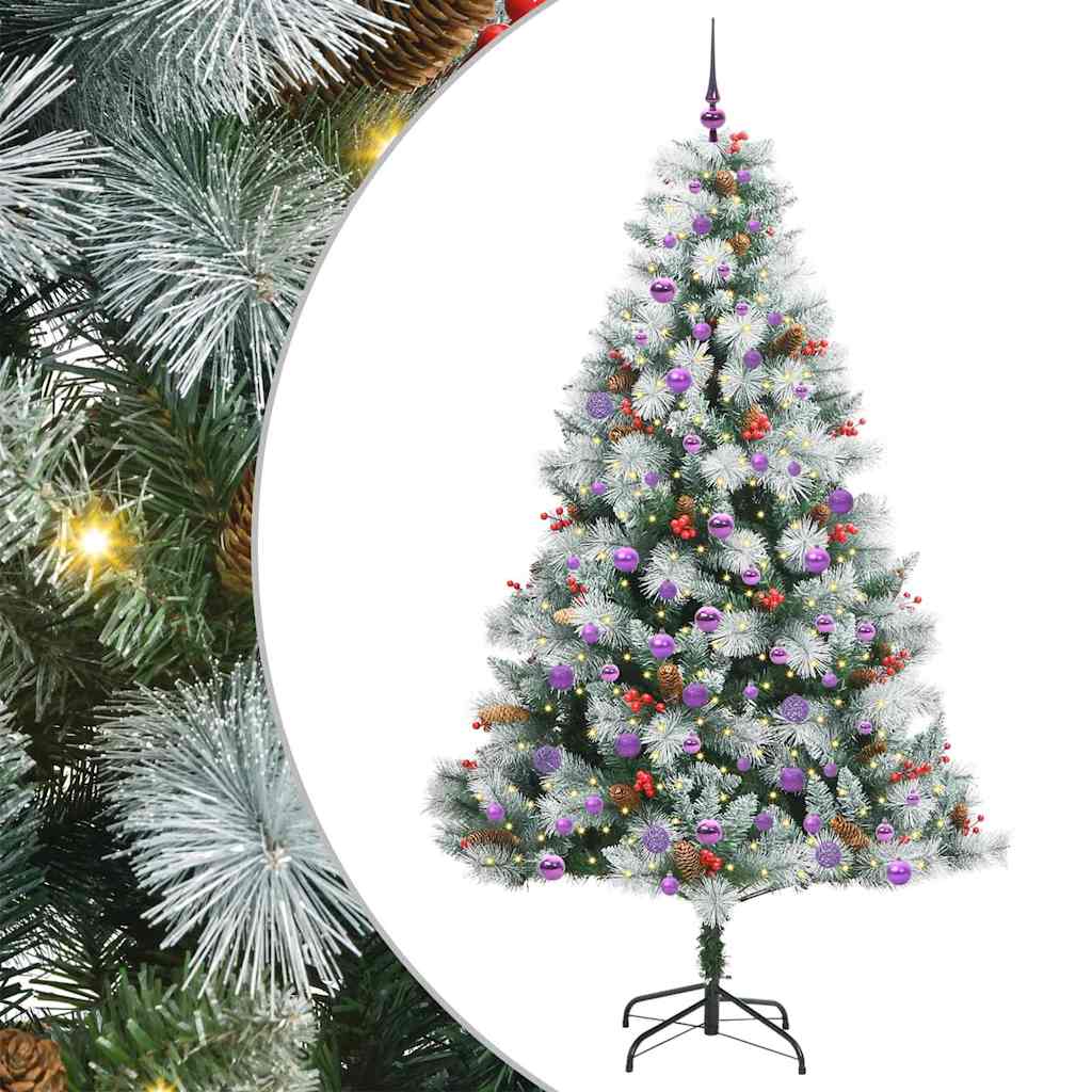 vidaXL Artificial Christmas Tree Green and white 210 cm