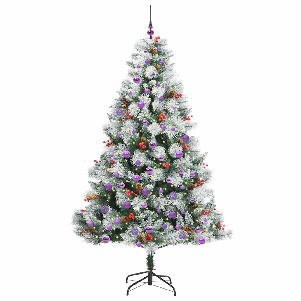 vidaXL Artificial Christmas Tree Green and white 210 cm