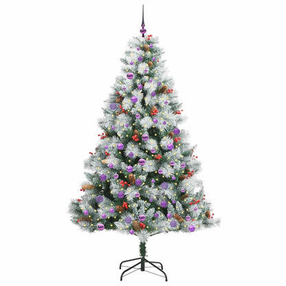 vidaXL Artificial Christmas Tree Green and white 210 cm