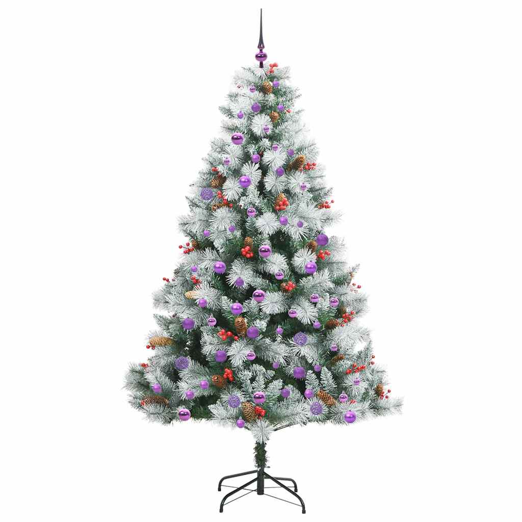 vidaXL Artificial Christmas Tree Green and white 210 cm