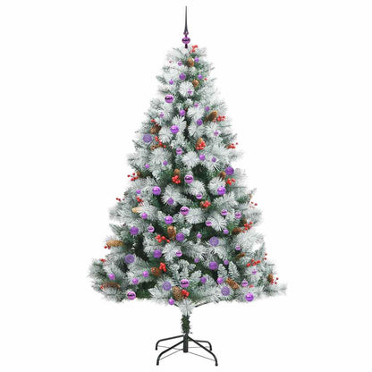 vidaXL Artificial Christmas Tree Green and white 210 cm
