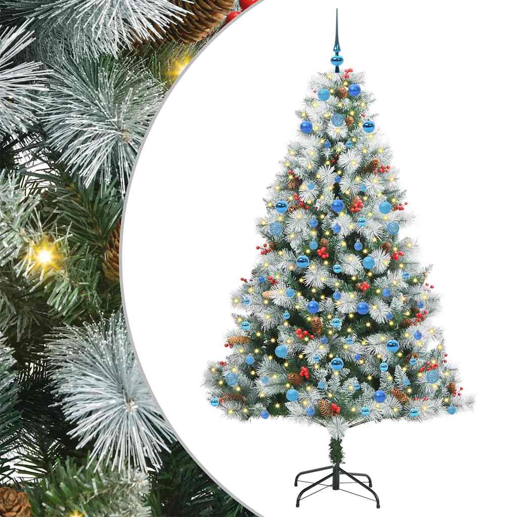 vidaXL Artificial Christmas Tree Green and white 210 cm