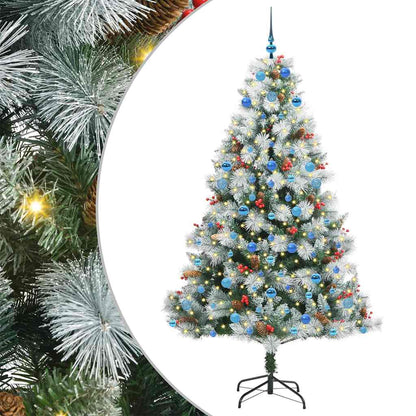 vidaXL Artificial Christmas Tree Green and white 210 cm