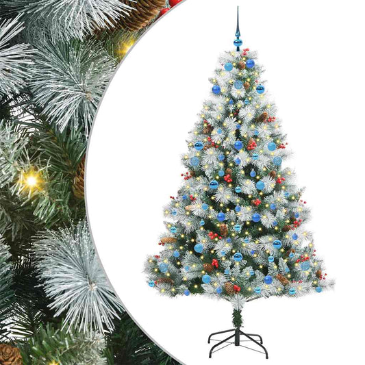 vidaXL Artificial Christmas Tree Green and white 210 cm