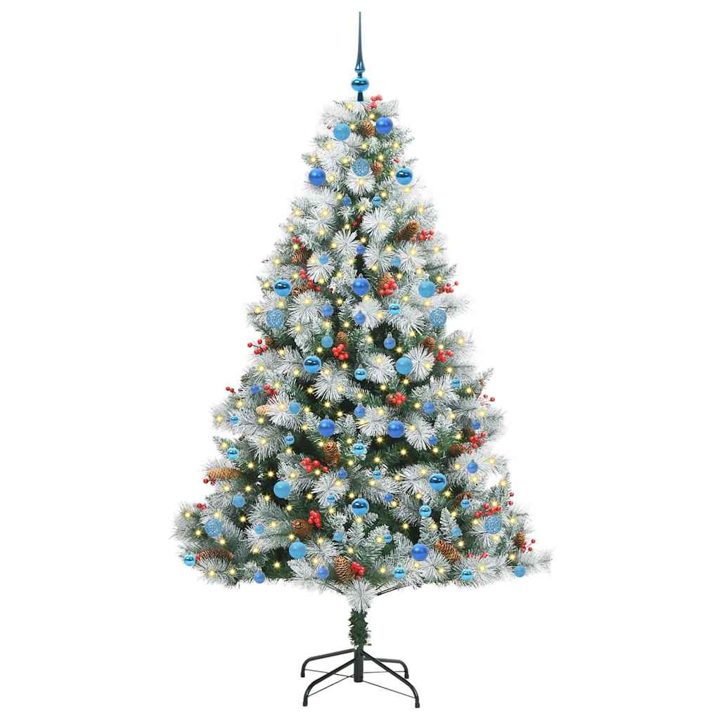 vidaXL Artificial Christmas Tree Green and white 210 cm