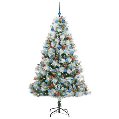 vidaXL Artificial Christmas Tree Green and white 210 cm