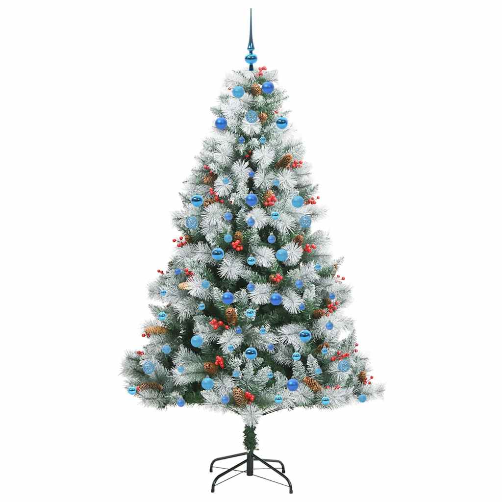 vidaXL Artificial Christmas Tree Green and white 210 cm