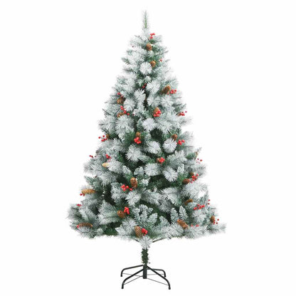 vidaXL Artificial Christmas Tree Green and white 210 cm