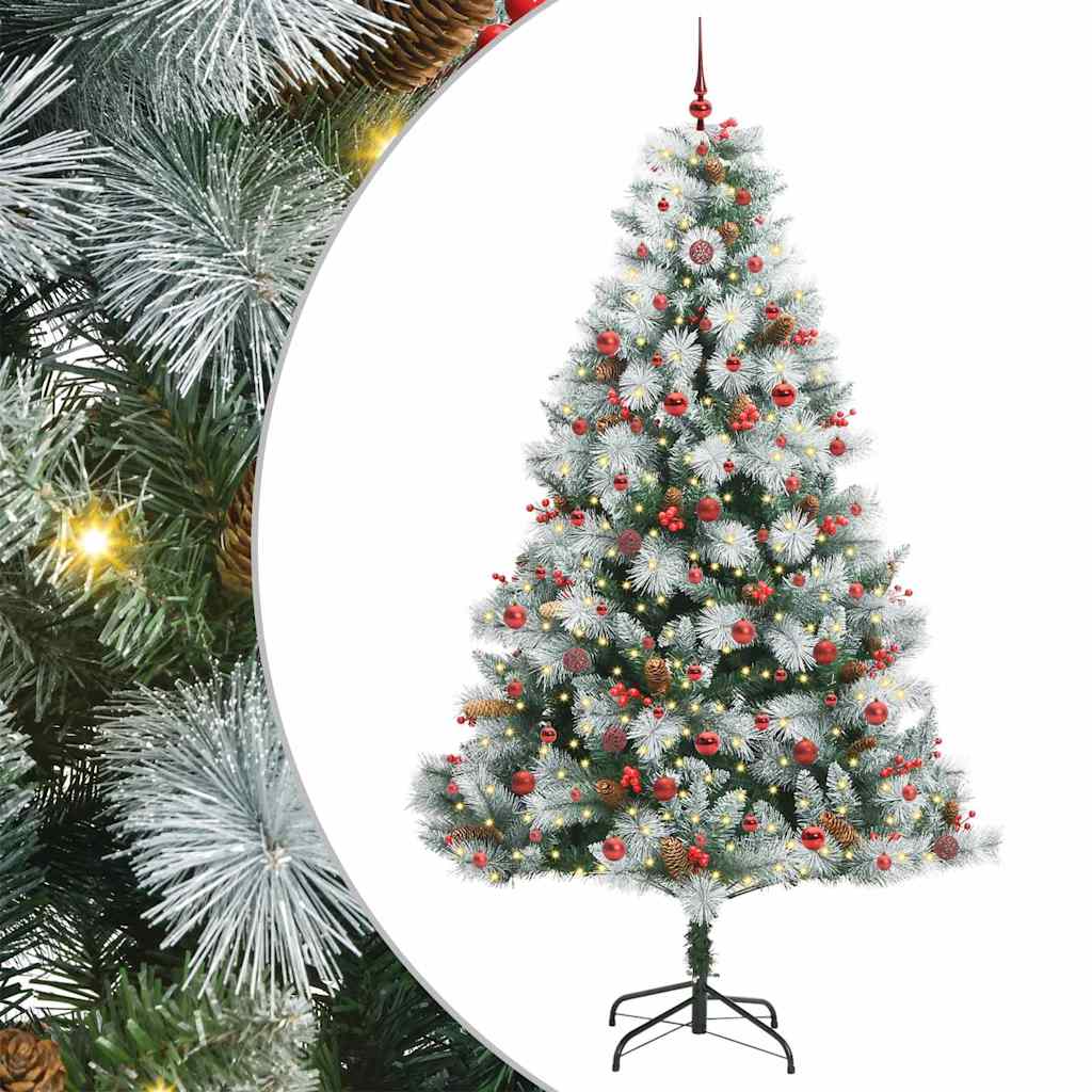 vidaXL Artificial Christmas Tree Green and white 240 cm