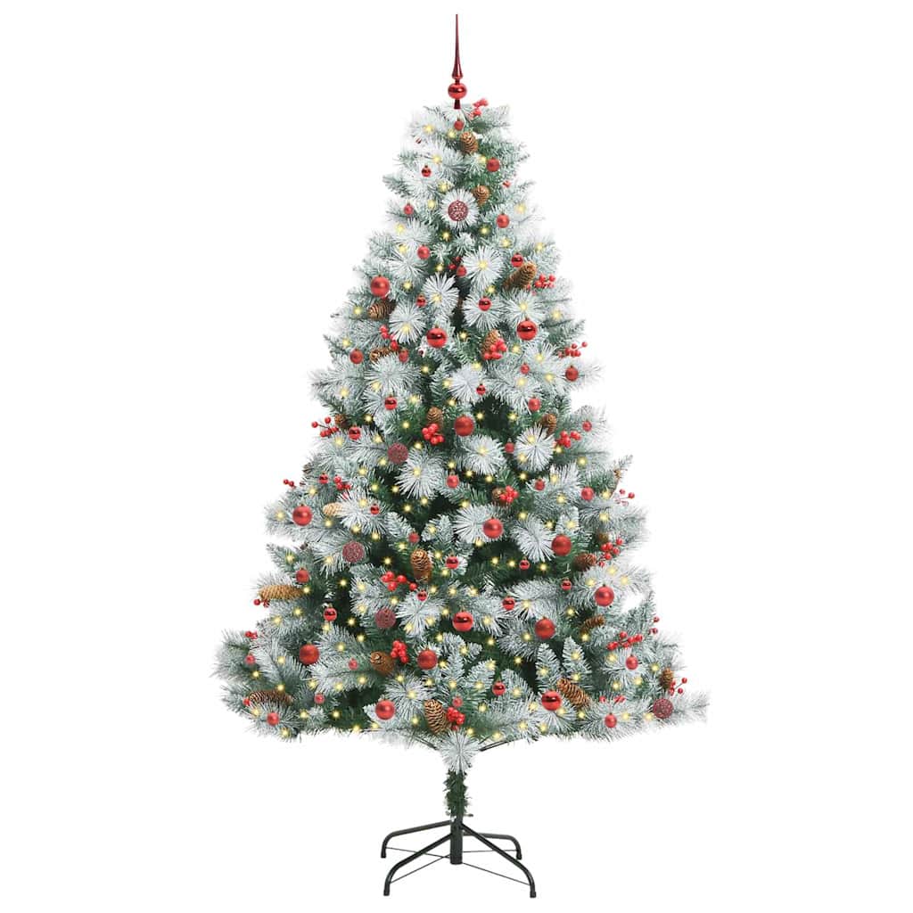 vidaXL Artificial Christmas Tree Green and white 240 cm