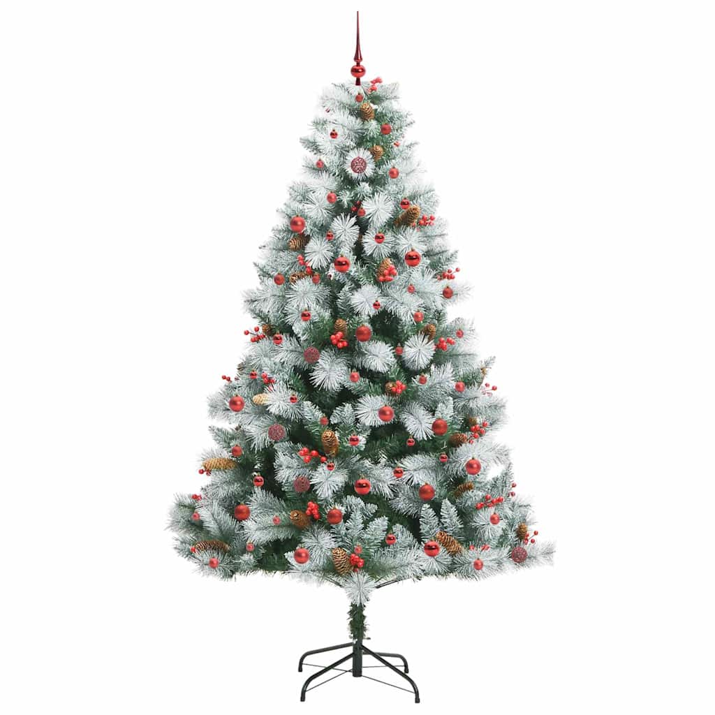 vidaXL Artificial Christmas Tree Green and white 240 cm