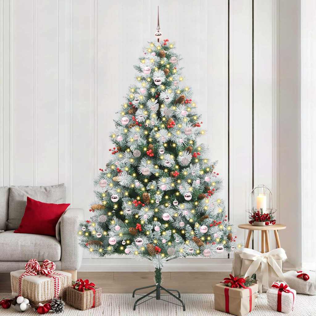 vidaXL Artificial Christmas Tree Green and white 240 cm