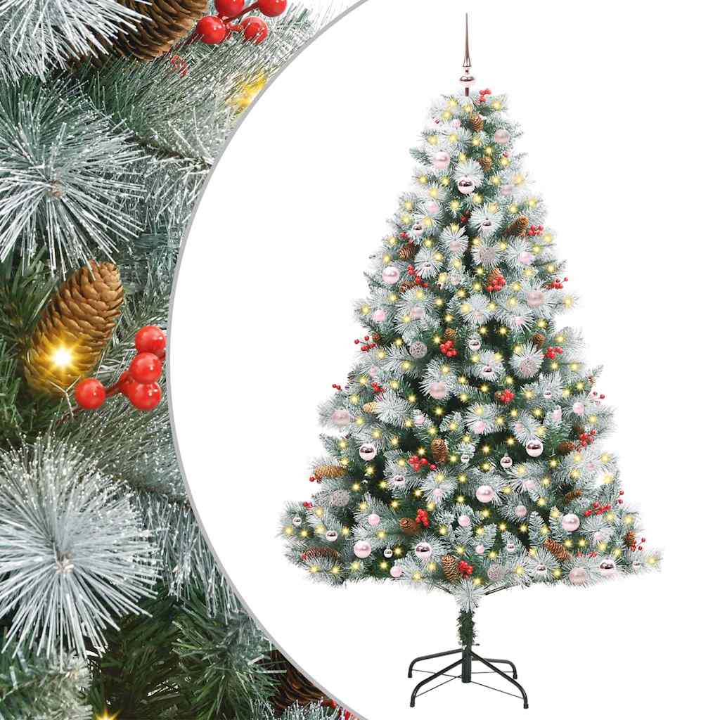 vidaXL Artificial Christmas Tree Green and white 240 cm