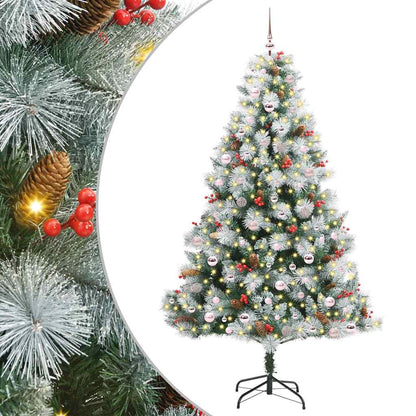 vidaXL Artificial Christmas Tree Green and white 240 cm