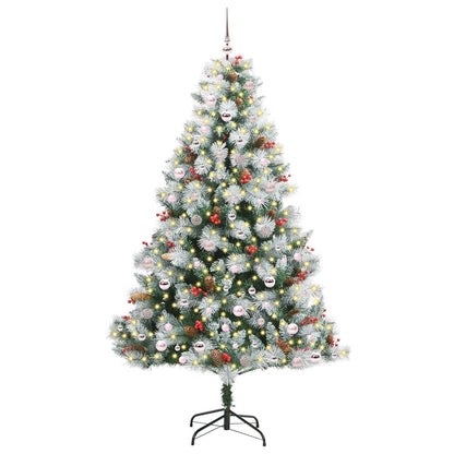 vidaXL Artificial Christmas Tree Green and white 240 cm