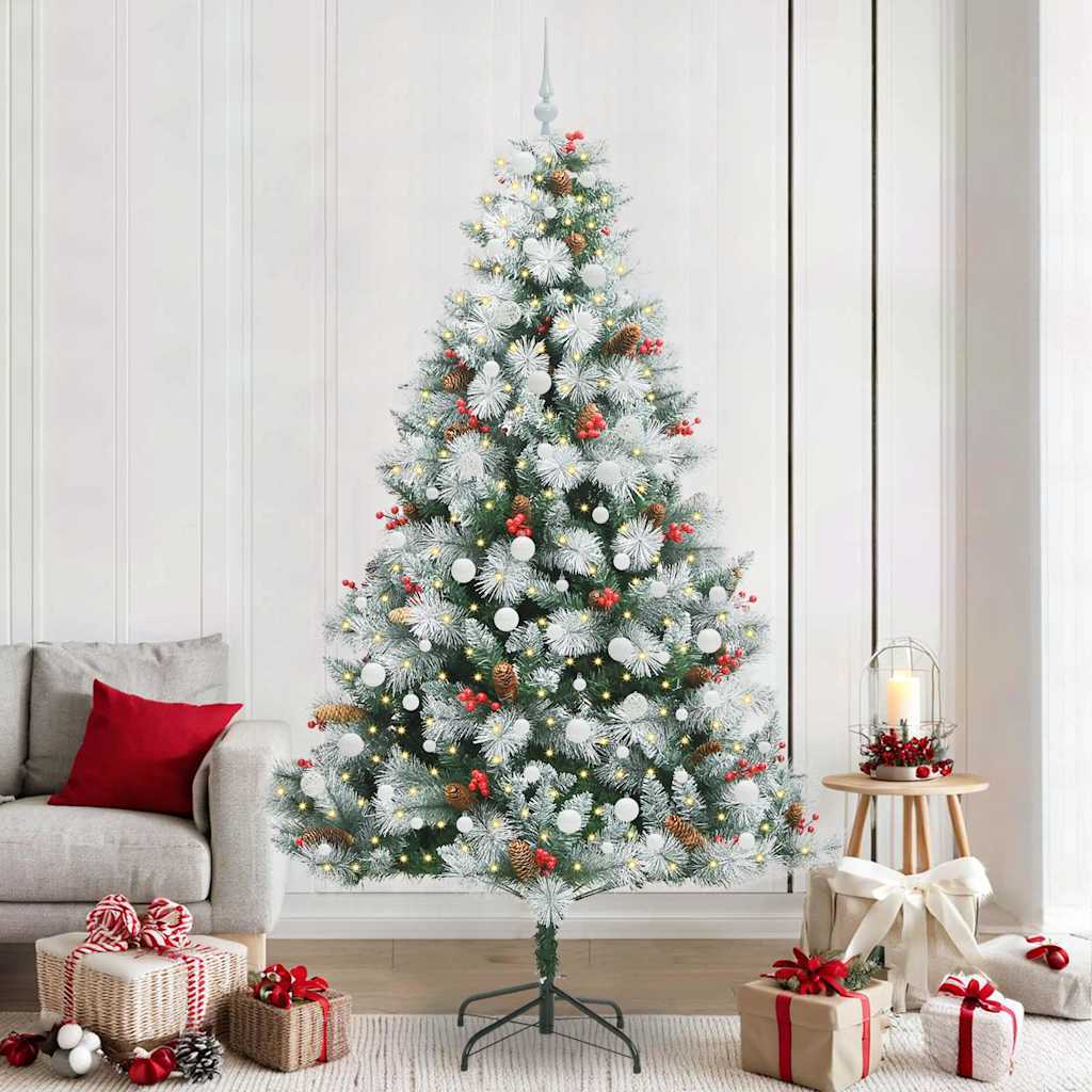 vidaXL Artificial Christmas Tree Green and white 240 cm