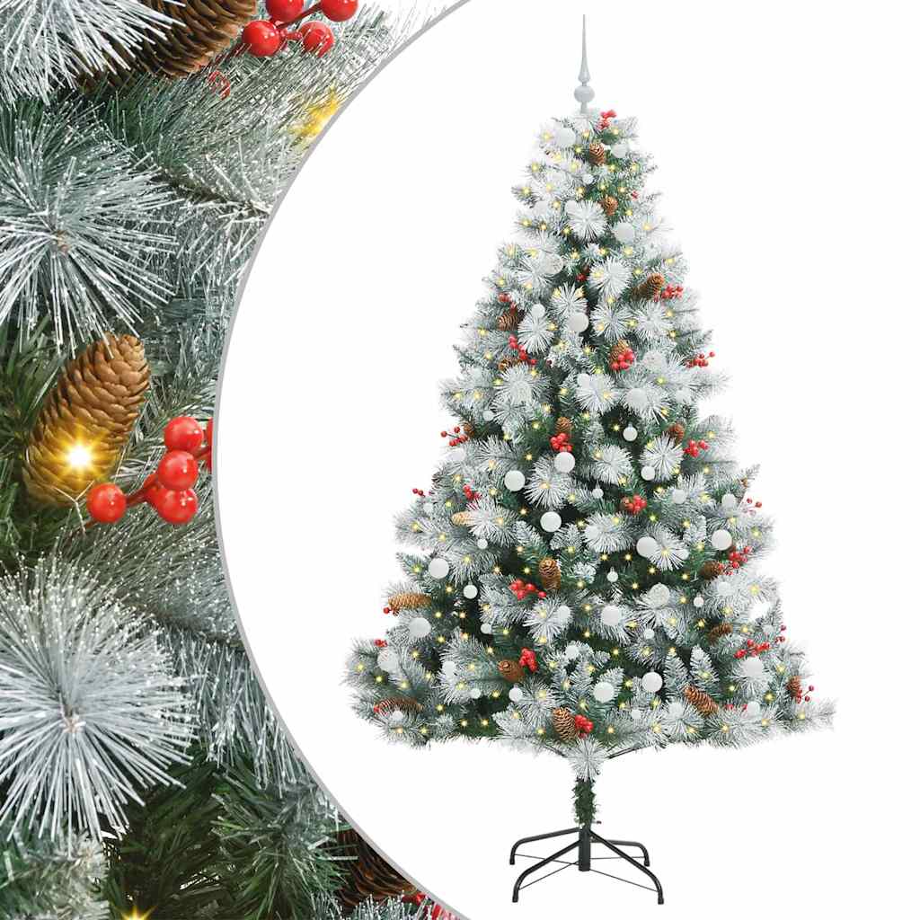 vidaXL Artificial Christmas Tree Green and white 240 cm