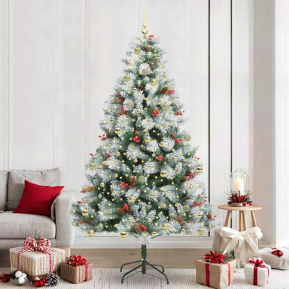 vidaXL Artificial Christmas Tree Green and white 240 cm