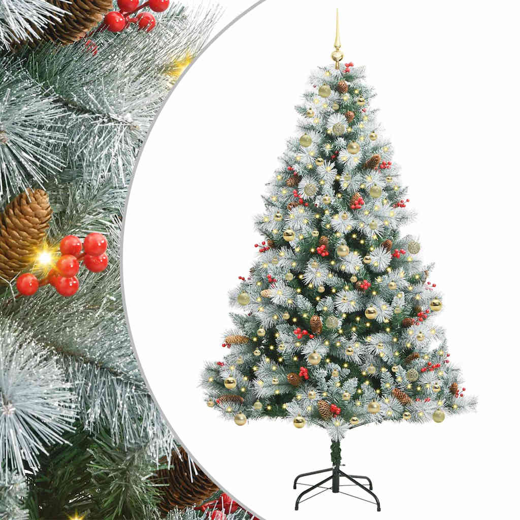 vidaXL Artificial Christmas Tree Green and white 240 cm