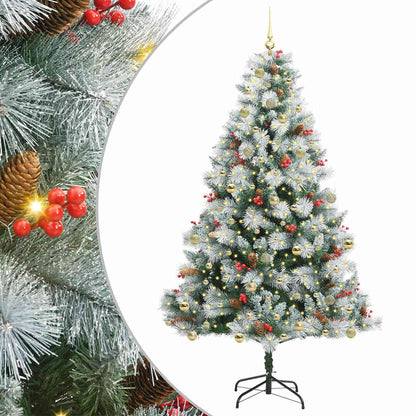 vidaXL Artificial Christmas Tree Green and white 240 cm