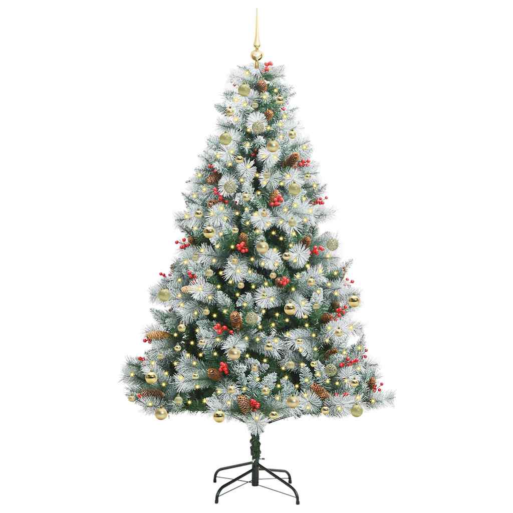 vidaXL Artificial Christmas Tree Green and white 240 cm