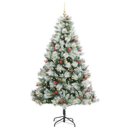 vidaXL Artificial Christmas Tree Green and white 240 cm
