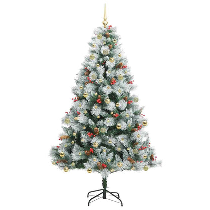 vidaXL Artificial Christmas Tree Green and white 240 cm